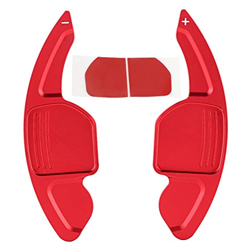KIMISS 2pcs Aluminum Alloy Car Steering Wheel Shift Paddle Blade Shifter Extension for A3/A4L 2013-2016, for A5 2012-2016, etc Bright Red Color Accessories - Image 1