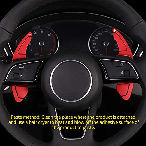 KIMISS 2pcs Aluminum Alloy Car Steering Wheel Shift Paddle Blade Shifter Extension for A3/A4L 2013-2016, for A5 2012-2016, etc Bright Red Color Accessories - Image 2