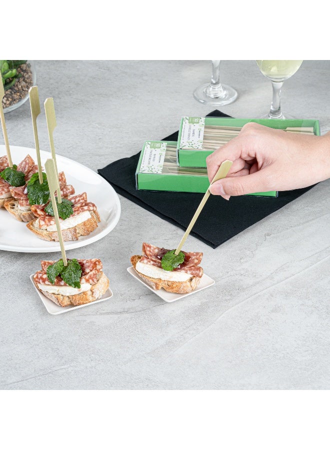 Restaurantware 6 Inch Paddle Bamboo Skewers, 500 Sturdy Disposable Bamboo Food Picks - Sturdy, Paddle Head, Bamboo Appetizer Picks, Sustainable, For Serving Appetizers and Cocktail Garnishes  - Image 5