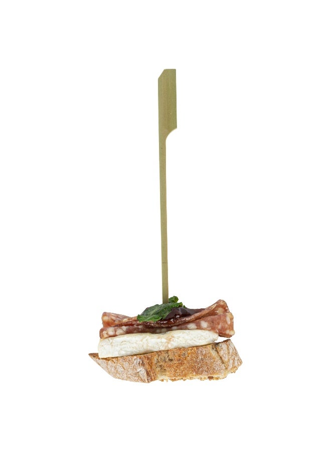 Restaurantware 6 Inch Paddle Bamboo Skewers, 500 Sturdy Disposable Bamboo Food Picks - Sturdy, Paddle Head, Bamboo Appetizer Picks, Sustainable, For Serving Appetizers and Cocktail Garnishes  - Image 1