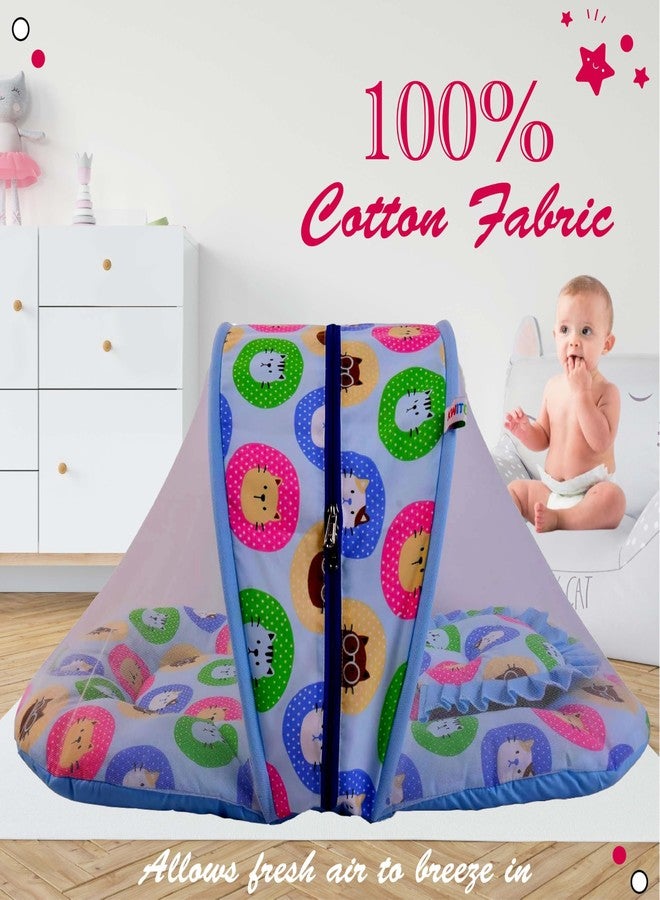 Kwitchy Baby Bed with Mosquito Net, Baby Gadda Set for New Born (Blue, 0-6 Months) - Image 4