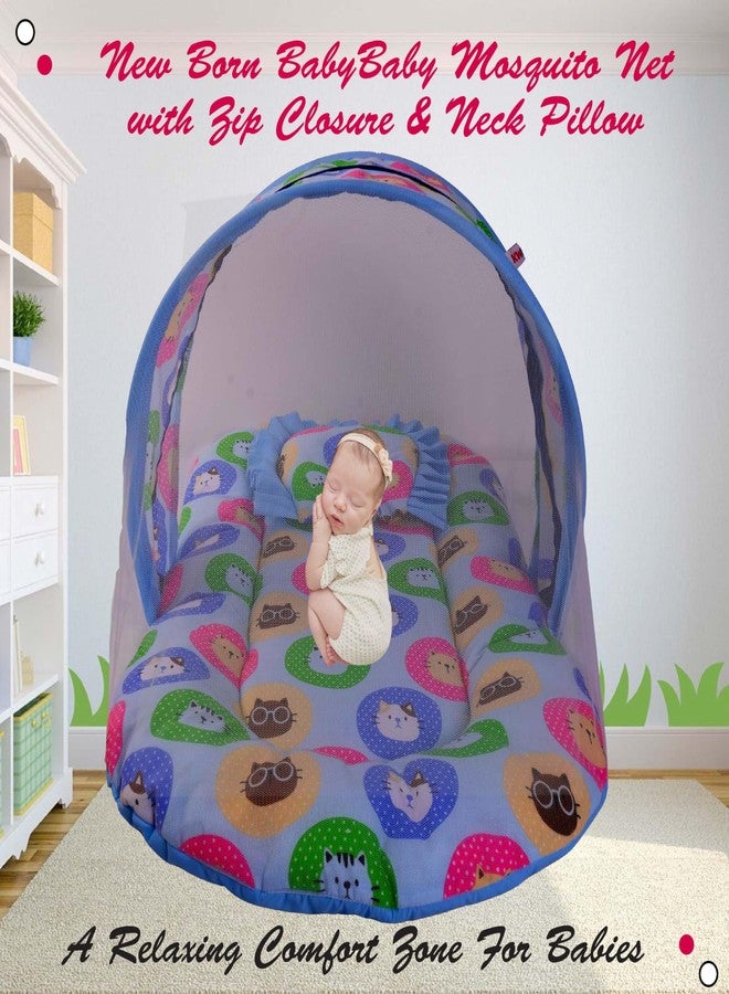Kwitchy Baby Bed with Mosquito Net, Baby Gadda Set for New Born (Blue, 0-6 Months) - Image 2