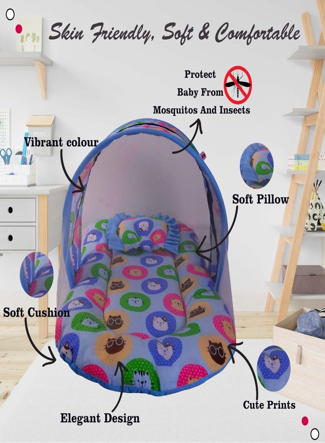 Kwitchy Baby Bed with Mosquito Net, Baby Gadda Set for New Born (Blue, 0-6 Months) - Image 3