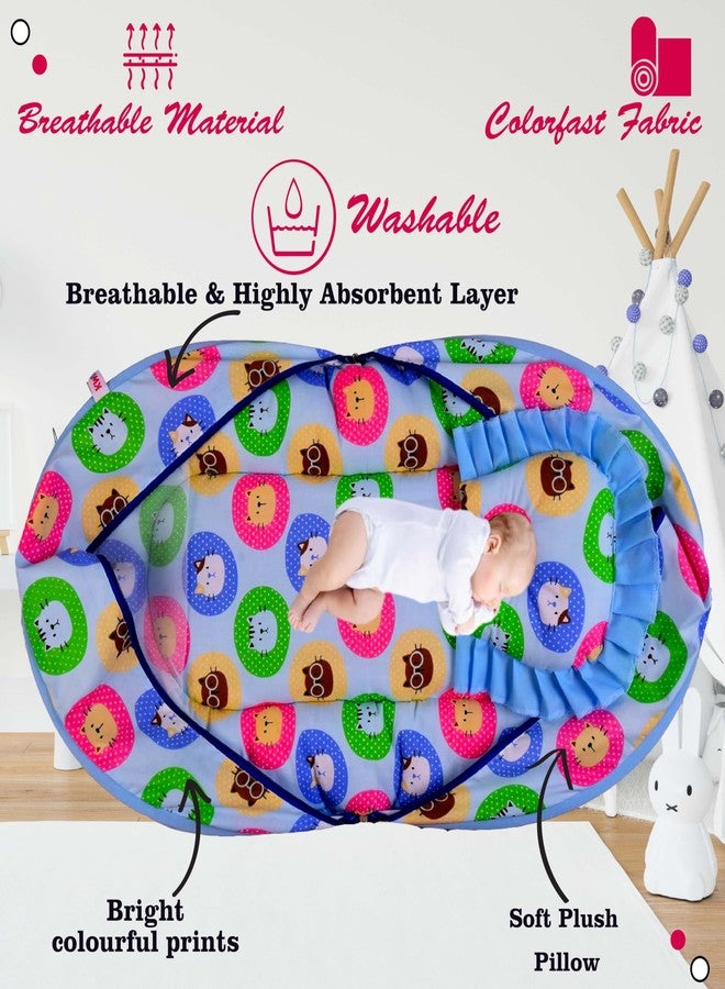 Kwitchy Baby Bed with Mosquito Net, Baby Gadda Set for New Born (Blue, 0-6 Months) - Image 5