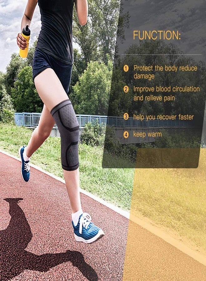 GymWar Knee Cap for Men Sports Knee Brace for Knee Pain, Gym, and Running for Men and Women (Free Size) Pair Grey- By GymWar - Image 5