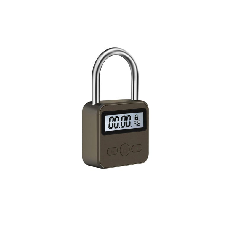 Zikra Metal Time Padlock - Multi-Function Timer Lock 99 Hours Max Timing with Electronic LCD Timed Display Micro USB Rechargeable - Image 1