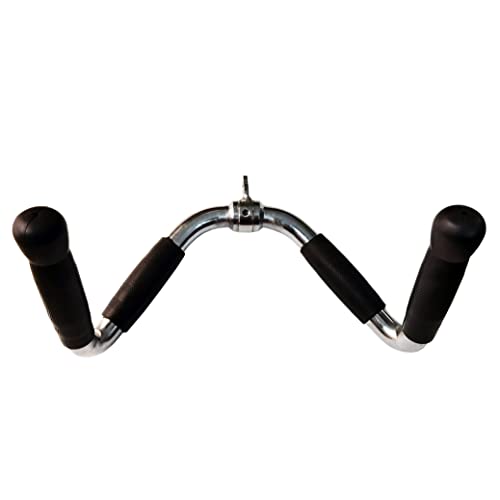 yuhqc Lat Cable Machine Attachment Curl Pulldown Barbell Revolving Bar, Multi-Exerciser Cable Attachment, Solid Steel Tricep Press Down Bar with Rubber Handgrips & Revolving Hanger(M) - Image 1
