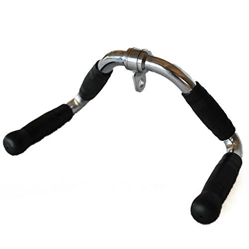 yuhqc Lat Cable Machine Attachment Curl Pulldown Barbell Revolving Bar, Multi-Exerciser Cable Attachment, Solid Steel Tricep Press Down Bar with Rubber Handgrips & Revolving Hanger(M) - Image 5