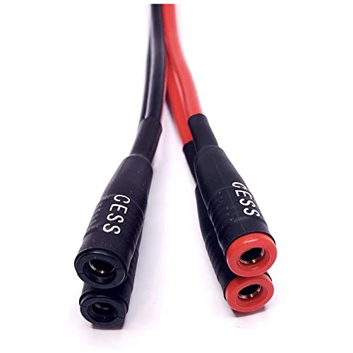 CNCESS CESS-057x2 Dual Banana Plugs Splitter, 2 Male to 4 Female Banana Jack Adapter, 2-Channel Power Supply Splitter Cable, 14 AWG Soft Silicone Tinned Copper Wire - Image 2