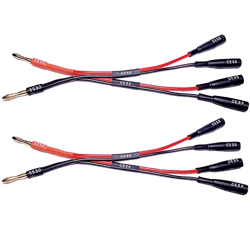 CNCESS CESS-057x2 Dual Banana Plugs Splitter, 2 Male to 4 Female Banana Jack Adapter, 2-Channel Power Supply Splitter Cable, 14 AWG Soft Silicone Tinned Copper Wire - Image 4