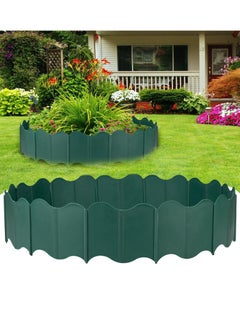 Generic 20Pcs Garden Edging Border Kit 10FT Fence Edgings Landscape Border No Dig Landscape Edging Decorative Interlocking for DIY  for Landscaping Lawn Flower Beds Grass Yard Walkway Green  - Image 1