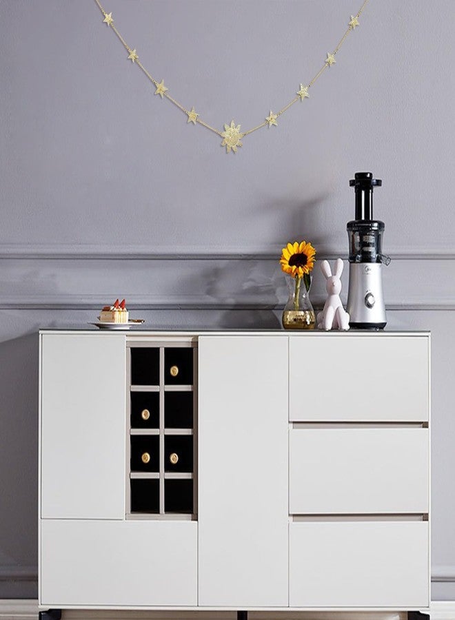 رووك كلاود زينة جدارية من الراتنج على شكل نجمة وشمس وكريستال من روك كلاود مع سلسلة، قلادة بوهيمية فنية جدارية من فيز لتزيين غرفة المعيشة والمكتب، سيترين - Image 5