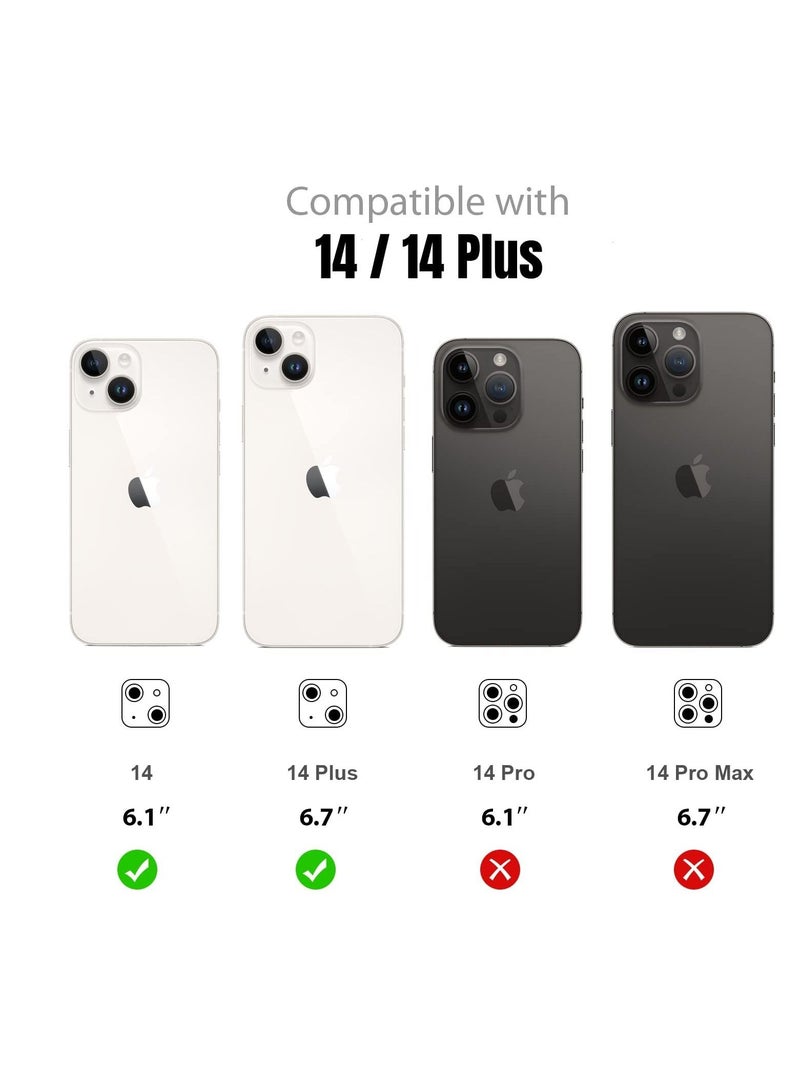KASTWAVE KASTWAVE for iPhone 14 / 14 Plus Camera Lens Protector, 9H Tempered Glass Camera Cover Screen Protector Metal Individual Ring Protector for iPhone 14 and iPhone 14 Plus (2 Set, Gold) - Image 2