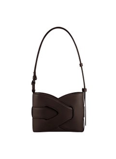 Polene Woven Bucket Bag High-End Feel Genuine Leather New Style Nodde Geometric Design Niche Brand Underarm Bag Ebony