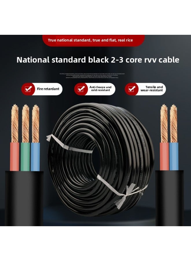 National Standard Foot 2.5/4/6 Square Wire Cable 2-core Outdoor Antifreeze Wear-resistant Sheath Cord Power Cord-Color:2-core Black Foot 200 Meters 4 Square - Image 1