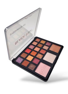 Black Pink Black Bank Eye Shadow Set 18 Colors + 3 Color Highlighter Shimmer  - Image 1