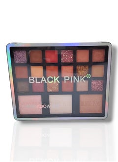 Black Pink Black Bank Eye Shadow Set 18 Colors + 3 Color Highlighter Shimmer  - Image 3