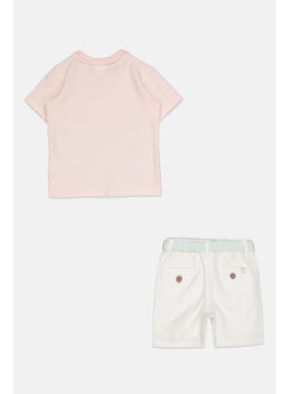 Little Gent Kids Boy 2 Piece Embroidered Logo Polo Shirt And Belted Shorts Set,  Multicolor  - Image 2