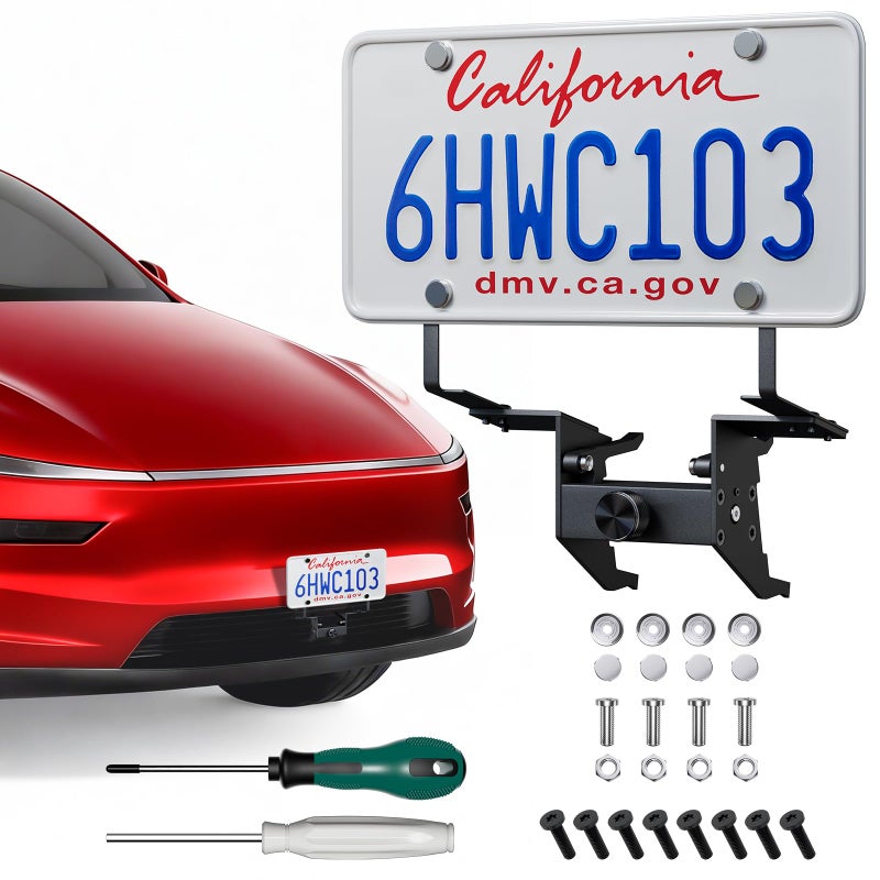 Wigoo Front License Plate Holder for Tesla Model Y Juniper AccessoriesNo Drill CameraCompatible Car Wash Safe AntiTheft License Plate Mount for Model Y Juniper Excludes Standard Performance - Image 3