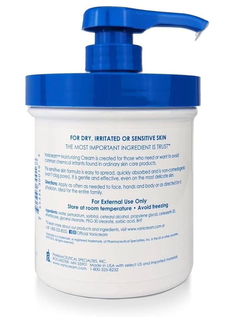 Vanicream Moisturizing Skin Cream with Pump Dispenser - 16 fl oz (1 lb) - Moisturizer Formulated Without Common Irritants for Those with Sensitive Skin  - Image 2