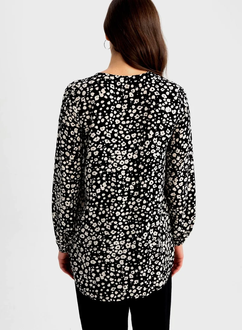 DeFacto Button Down Tunic Printed Shirt