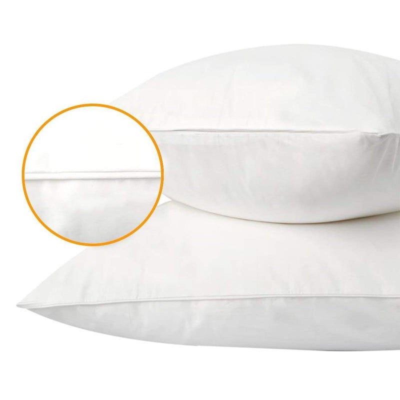 Precoco Pillow Cases King Size-100% Cotton Pillowcase Covers with Zipper Hidden, Breathable & Ultra Soft/Pillow Covers for Easy Care,2 Pack/White - Image 4