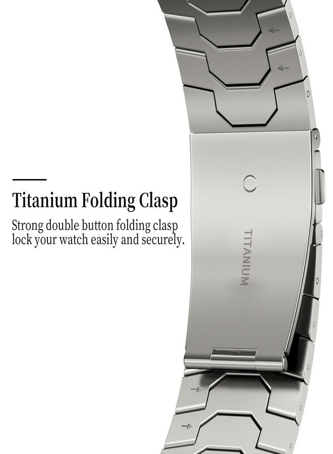 ACESTAR Full Titanium Band Compatible with Apple Watch Ultra 3/2/1 49mm / Series 10 46mm, 26mm Wide Adjustable Links with Titanium Folding Clasp Connectors and DLC Coating - Image 5