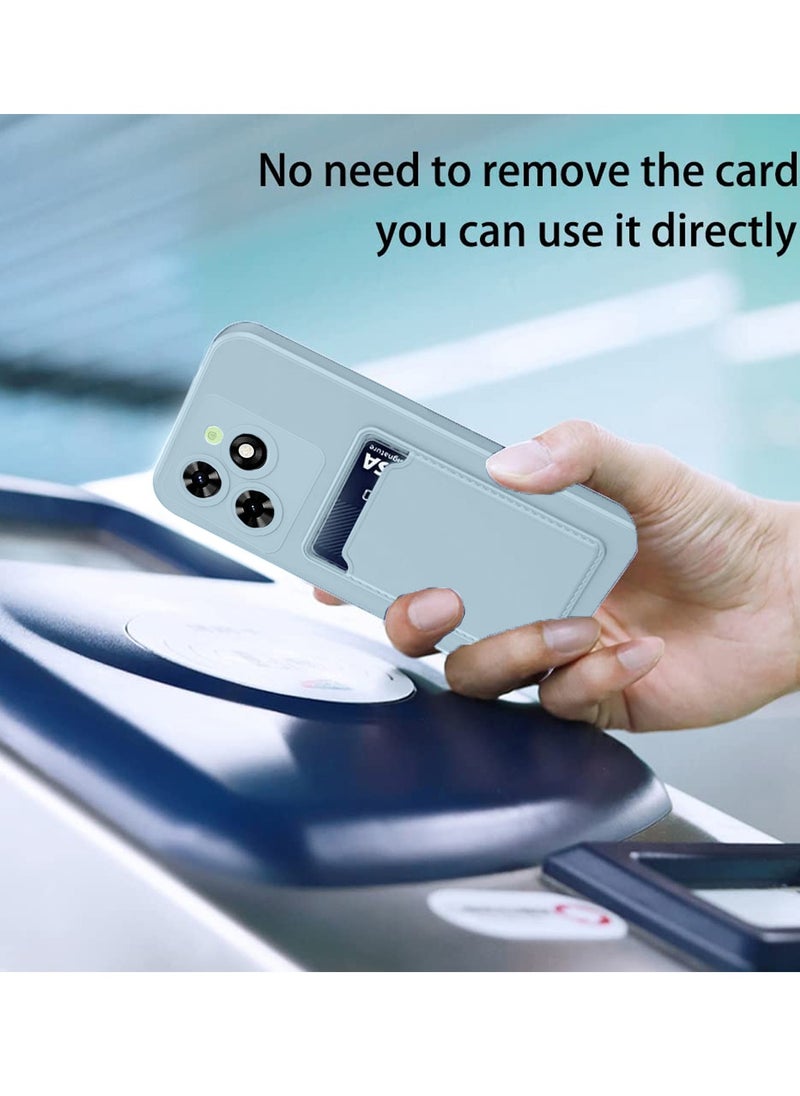 Silicone TPU With Card Holder Case Cover For Tecno Spark 20 / Spark 20C 4G 2023 Grey