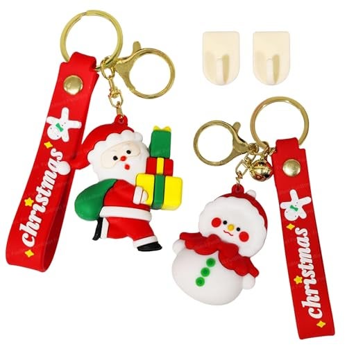 FunBlast Merry Christmas Keychain for Girls, Kawaii Keychain, Keyring, Santa Keychain, Christmas Decorations Items, Key Ring for Girls(Pack of 2;Random Design) - Image 1