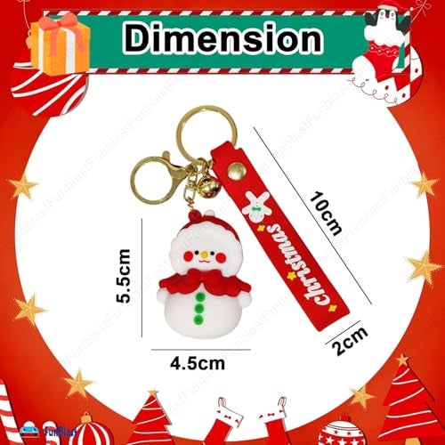 FunBlast Merry Christmas Keychain for Girls, Kawaii Keychain, Keyring, Santa Keychain, Christmas Decorations Items, Key Ring for Girls(Pack of 2;Random Design) - Image 3