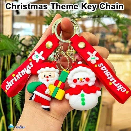 FunBlast Merry Christmas Keychain for Girls, Kawaii Keychain, Keyring, Santa Keychain, Christmas Decorations Items, Key Ring for Girls(Pack of 2;Random Design) - Image 2
