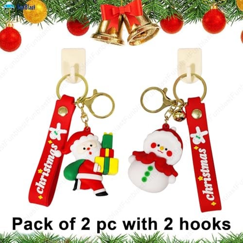 FunBlast Merry Christmas Keychain for Girls, Kawaii Keychain, Keyring, Santa Keychain, Christmas Decorations Items, Key Ring for Girls(Pack of 2;Random Design) - Image 4