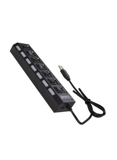 نيبمينينت موزع ب7 منافذ USB مع مفتاح ومؤشر ضوء أسود  - Image 1
