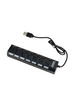 نيبمينينت موزع ب7 منافذ USB مع مفتاح ومؤشر ضوء أسود  - Image 2