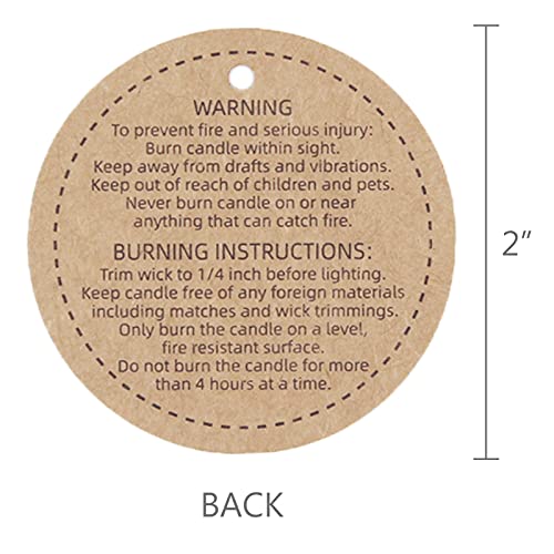 CandMak Candle Hang Tags, 160pcs 2" Diameter Handmade with Love Scented Candle Labels, Warning Labels for Candle Making - Image 3
