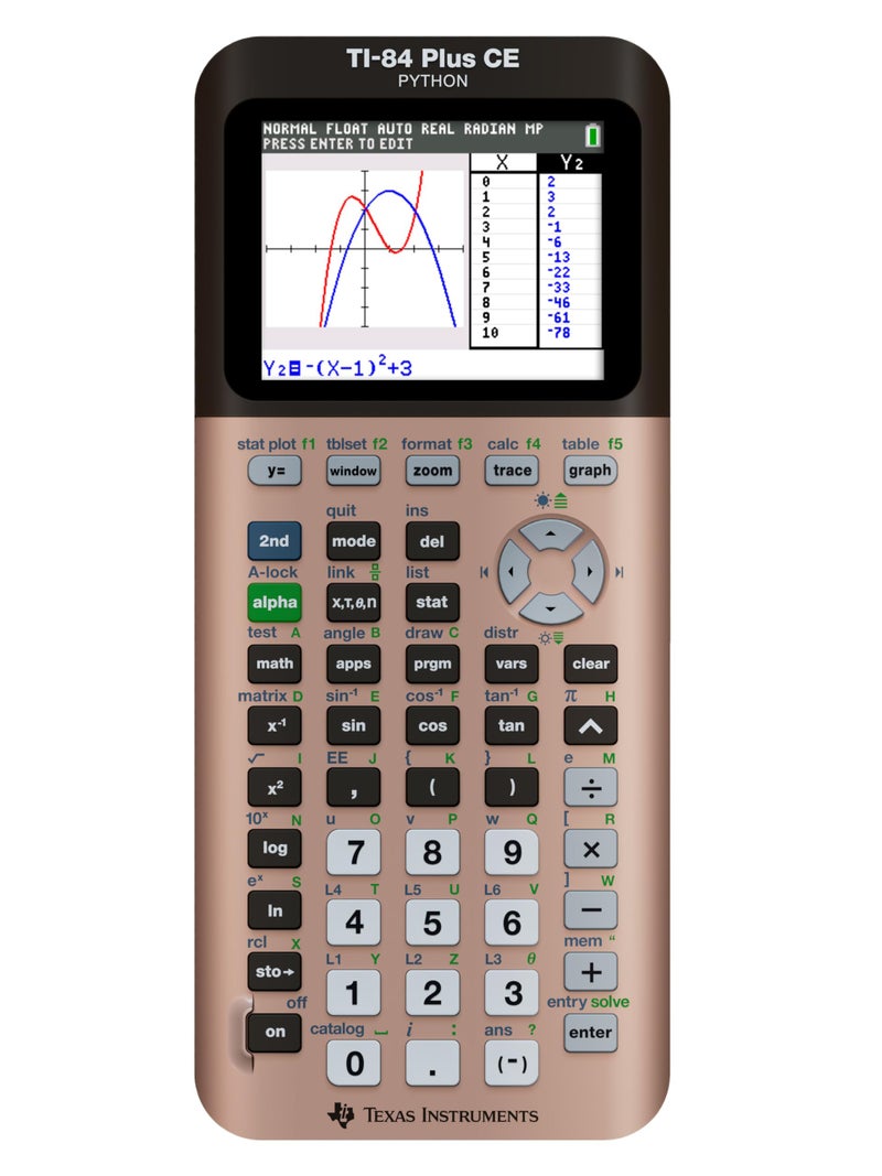 Texas Instruments TI84 Plus CE Color Graphing Calculator Rose Gold Metallic - Image 2