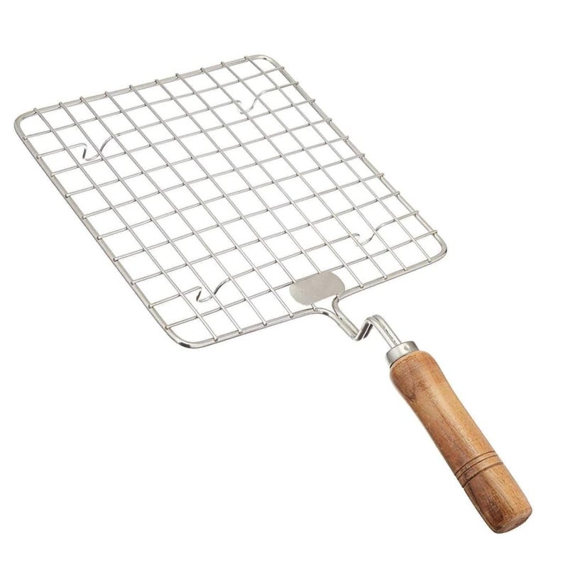 VK Stores Stainless Steel Barbecue Jali Wire Roaster Square Grill Papad Roaster with Lighter Pack of 2 for BBQ Cooking - Image 5