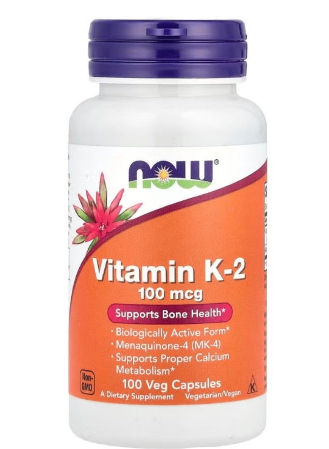 Vitamin K2 100 mcg Veg Capsules (100s)