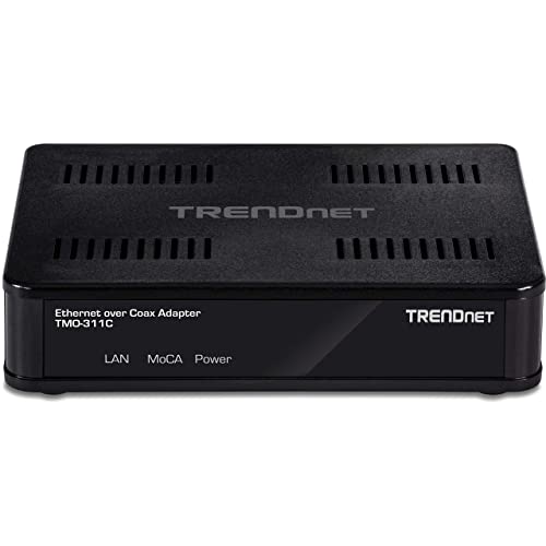 TRENDnet Ethernet Over Coax Adapter, Backward Compatible with MoCA 2.0, Gigabit LAN Port, Supports Net Throughput Up to 1Gbps, Supports Up to 16 Nodes On One Network, Black, TMO-311C - Image 3