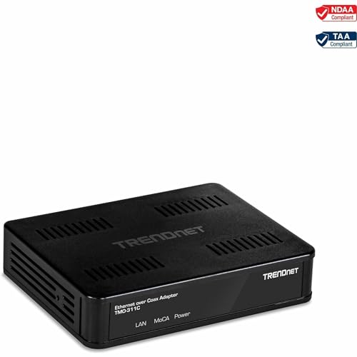 TRENDnet Ethernet Over Coax Adapter, Backward Compatible with MoCA 2.0, Gigabit LAN Port, Supports Net Throughput Up to 1Gbps, Supports Up to 16 Nodes On One Network, Black, TMO-311C - Image 5