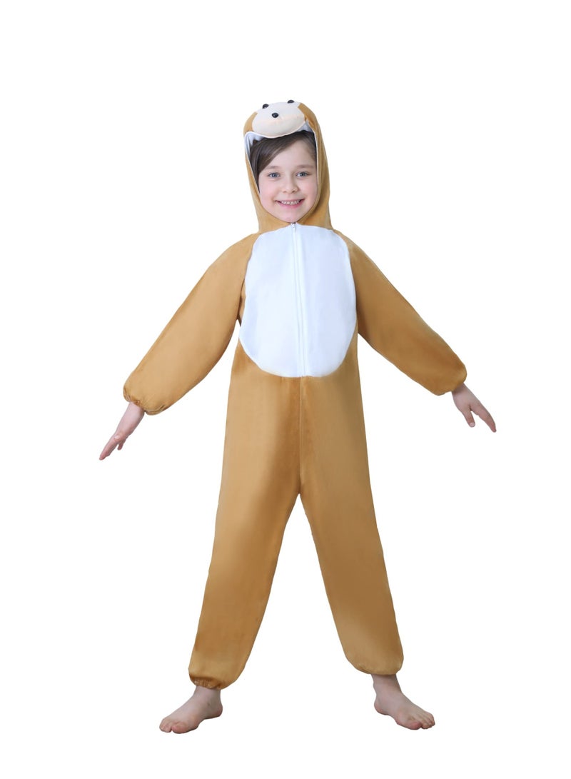 Toy Box Kids Monkey Costume Jumpsuit with Hood, Animal Fancy Dress, Party Outfit, Size L(6-7Years) - Image 2