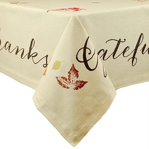 DII Rustic Autumn Leaves Kitchen Collection Thanksgiving Fall Table Dcor Tablecloth 52x52 - Image 1