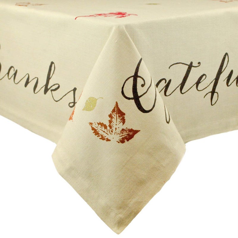 DII Rustic Autumn Leaves Kitchen Collection Thanksgiving Fall Table Dcor Tablecloth 52x52 - Image 2