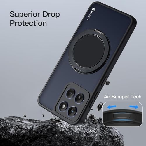 KARWAN Tough Shockproof Armor Back Case Cover Compatible with Motorola Edge 60 with 360 Degree Rotation Magnetic Attraction Ring Holder Heavy Duty Rugged Cover with Magnetic MagEase Wireless Charging - Image 2