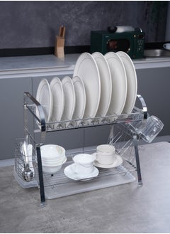 Homeway Premium 2-Tier Dish Rack with Drip Tray – Durable and Rust-Resistant Dish Organizer  - Image 2