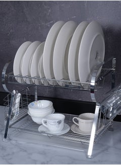 Homeway Premium 2-Tier Dish Rack with Drip Tray – Durable and Rust-Resistant Dish Organizer  - Image 3