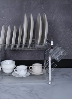 Homeway Premium 2-Tier Dish Rack with Drip Tray – Durable and Rust-Resistant Dish Organizer  - Image 4