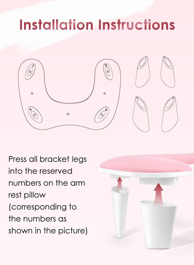 LIONVISON LIONVISION Nail Arm Rest U-Shape: Pink Arm Rest for Nails for Use in Nail Salons - French Nail Art Arm Rest for Nail Art Lovers Nail Art Salon - Image 4