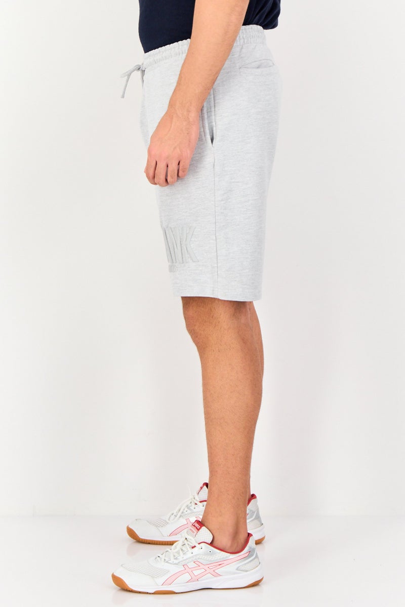 Blank Essentials Men Brand Logo Basic Shorts, Grey - Image 3