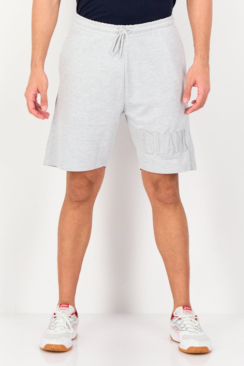 Blank Essentials Men Brand Logo Basic Shorts, Grey - Image 1